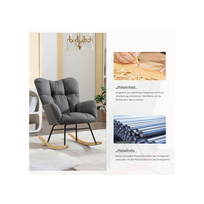 Fauteuil de lit matelassé moderne de style médiéval avec coussin rembourré, gris
