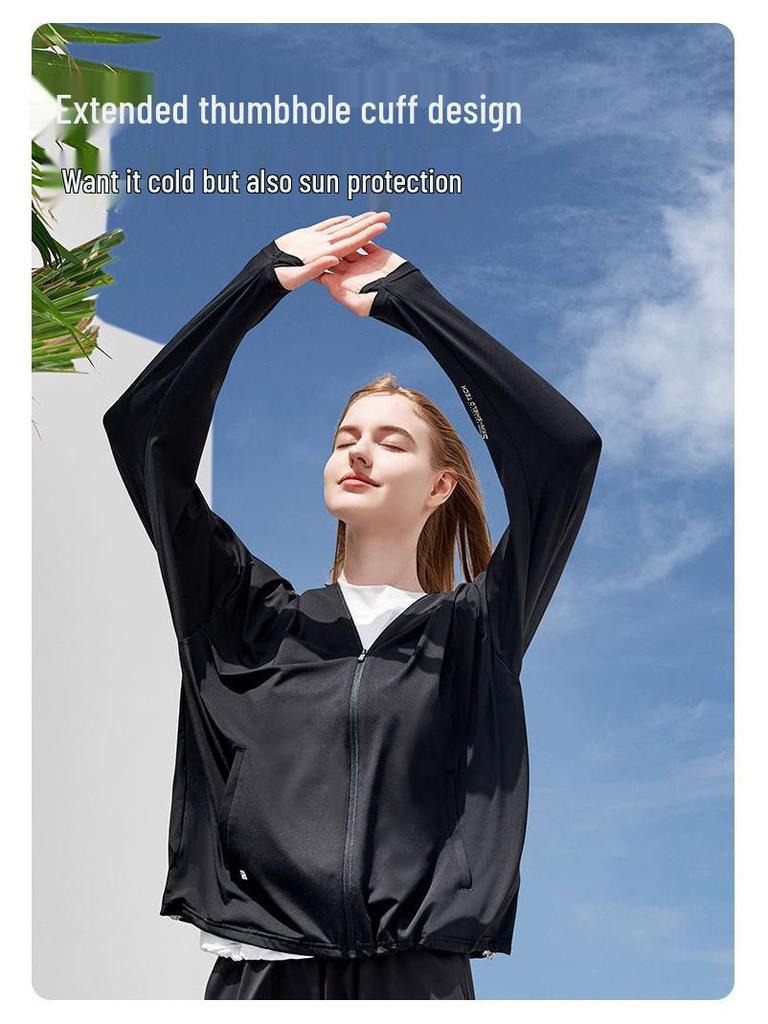 Trendy Women's UV Protection Lightweight Ice Silk Jacket for Outdoor Activities