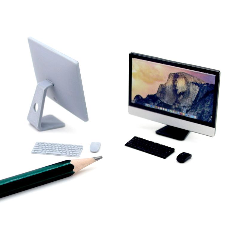 1:12 Puppenhaus Miniatur Mini Desktop Computer Maus und Tastatur Möbel Heimmodell Dekor Spielzeug Puppenhaus Zubehör