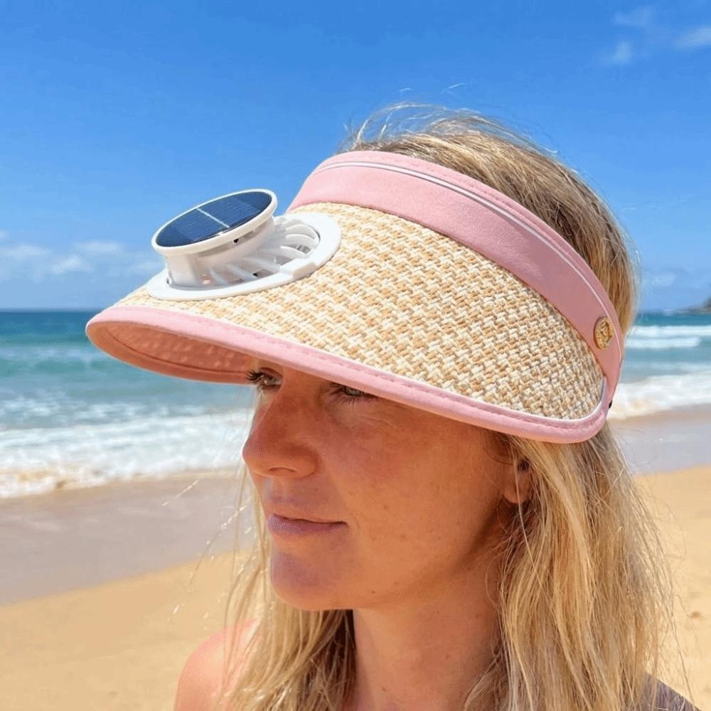 Breathable Solar Fan Hat Folding Cooling Sunshade Hat Comfortable To Wear Sun Hat with Fan  Hiking