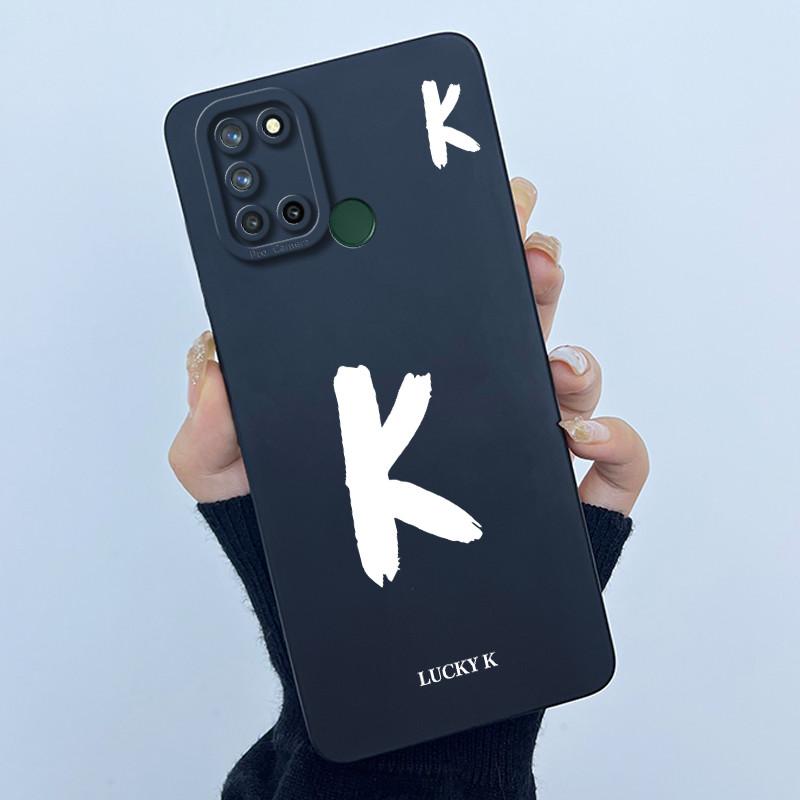 Casing For Realme 7i 7 i RMX2103 Realme C17 RMX2101 Phone Case Lucky Initial Letter Silicone Matte Soft Shockproof Bumper Cover