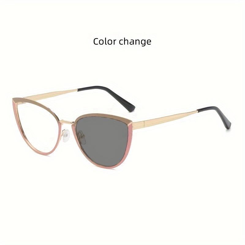 

1Pcs 1 New High-End Elegant Personalized Anti Blue Light Glasses Metal Cat Eyes Frame Women S Fashionable Glasses