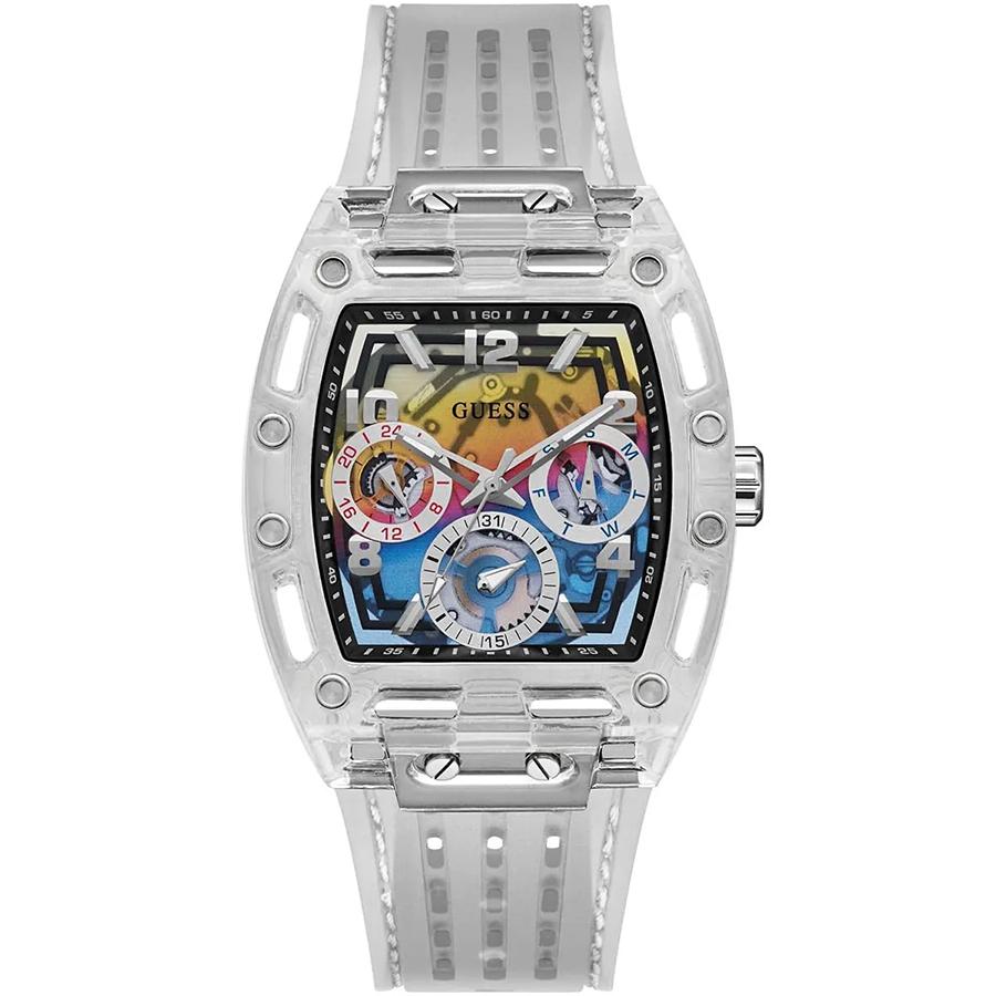 

Men s quartz watch, multi-color dial, technological small square watch, with hollow design, model number is GW0499G3.