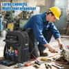 Heavy Duty Tool Backpack Wide Top Opening Multiple Exterior Pockets for Wrenches Screwdrivers Easy Access Organization