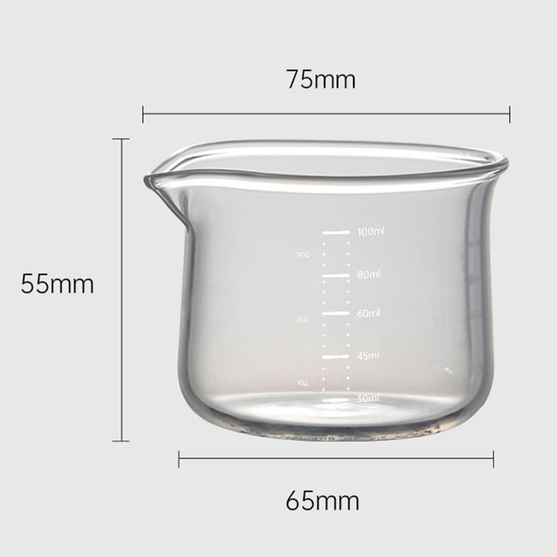 100ml Transparent Espresso Glasses Measuring Cup Coffee Extraction Cup Glass Milk Cups Professional Barista Tools with Scale 100ml