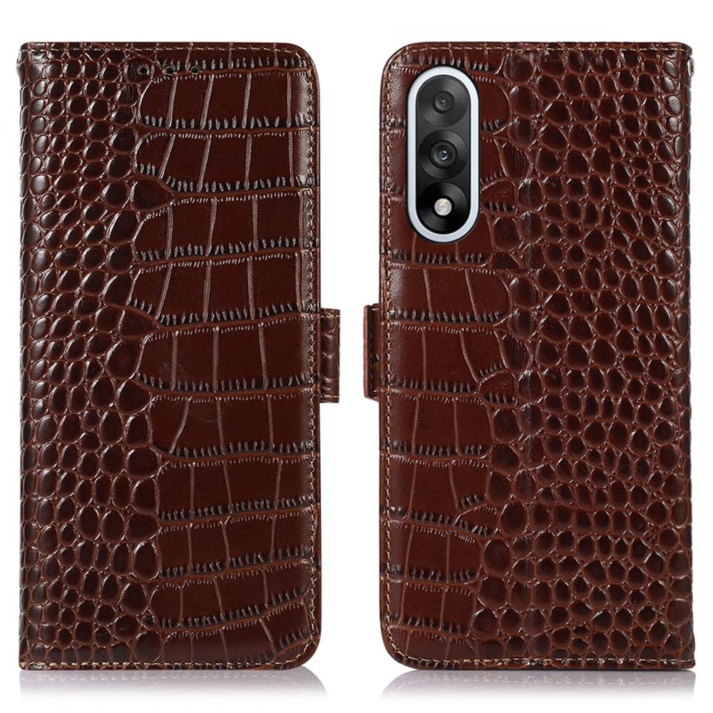 

Чохол-гаманець для OnePlus Ace 5 Ultra 5G/Nord 5 5G з блокуванням RFID, текстура крокодила, натуральна коров яча шкіра, захисна кришка для телефону