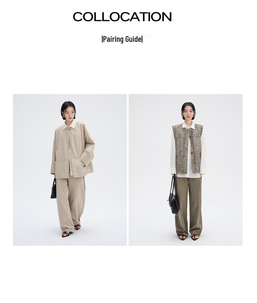 Women's Casual Loose Fit Pure Cotton Pocket Long Sleeve Shirt - 2026 Spring Collection