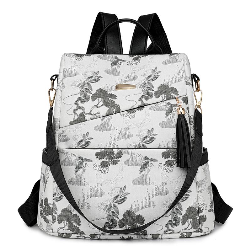 Women Schoolbag Waterproof Large Capacity School Backpack Smooth Zipper Solid Color Teens Girl Casual Daypack Bag