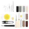 31Pcs Leather Sewing Tools Kit with Scissors Sewing Needles Punch Thimble Threads Set