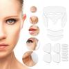 Reusable Silicone Anti-Wrinkle Patch Set: Neck, Forehead, and T-Shaped Breast (11 Pieces)