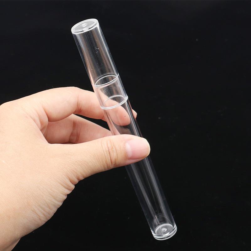 Cylindrical & Square Eyelash Tweezers Storage Box with Golden Feather Design