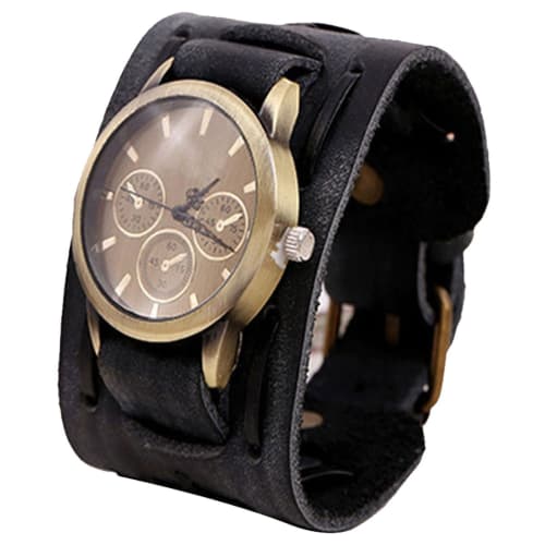 

Часы-браслет из кожи ZooooM, Искусственная кожа, Мужские, Модные, Повседневные, Аналоговые, Винтажный стиль (черный) ZM-ЛЕЗБАНТОКЕ-BK