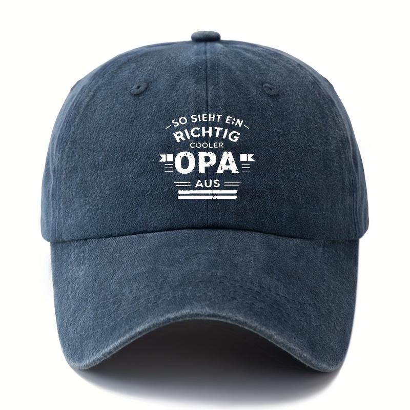 SO SIEHT EIN RICHTIG COOLER OPA AUS Baseball Cap Unisex Washed Vintage Curved Brim Hat Truck Driver Style for Outdoor Vacati 1pc