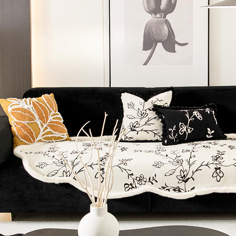 Cuscino per Divano di Alta Qualità Nordic Light Luxury in Chenille Antiscivolo Tessuto Copridivano Universale per Tutte le Stagioni