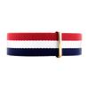 Jaimie Jacobs LEHEL SCHWABING MAXVORSTADT Watch Made In Germany Gold Strap, (Nato Strap, Red, White, Blue, Buckle)