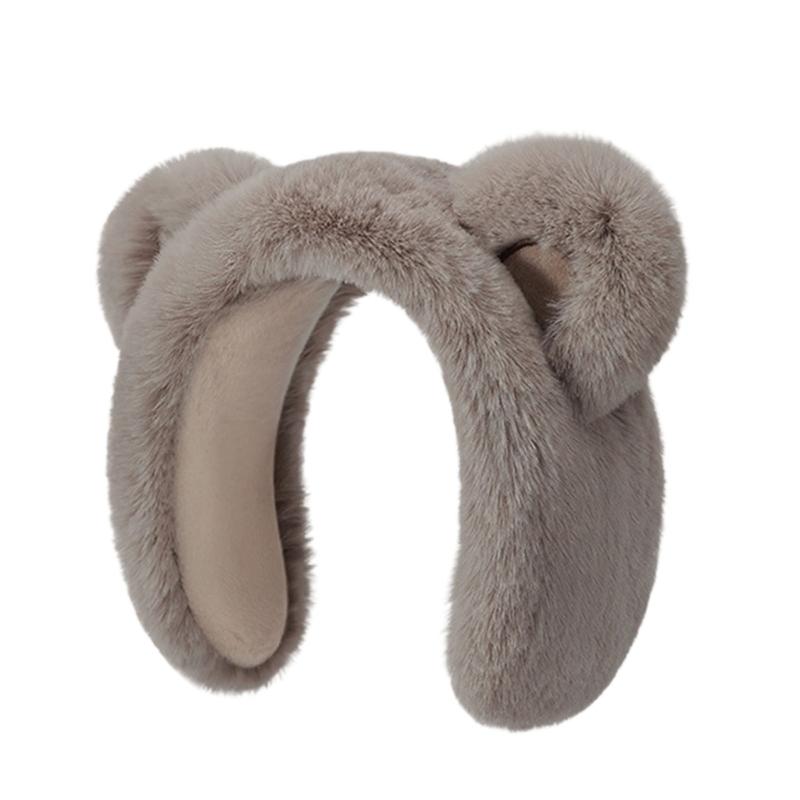 

Furry and Warm Plush Ear Warmer for Winter Outdoor Activities Keep You Warm in Cold Weather for Skiing сірий колір/коричневий