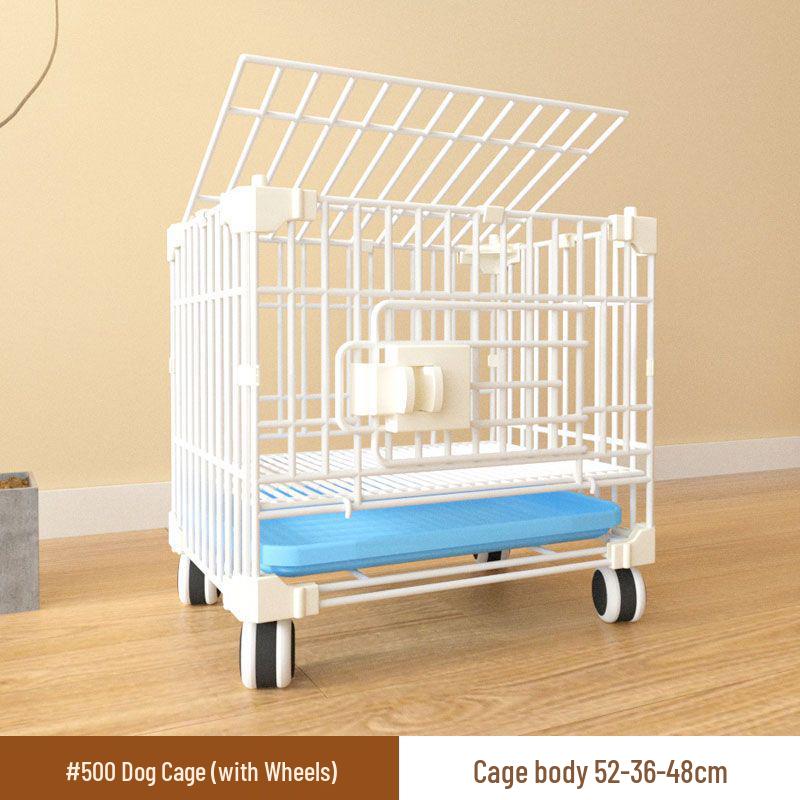 Reinforced Three-Layer Indoor Pet Cage with Toilet for Small Dogs