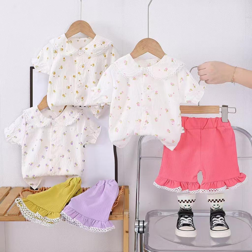 New Summer Baby Girl Clothes Suit Children Fashion Cute T-Shirt Shorts 2Pcs/Sets Toddler Casual Costume Infant Kids Tracksuits