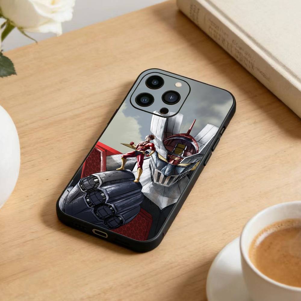 Anime M-Mazinger Z Phone Case For iPhone17,16,15,14,13,12 Plus,Max Soft Silicone Black Cover
