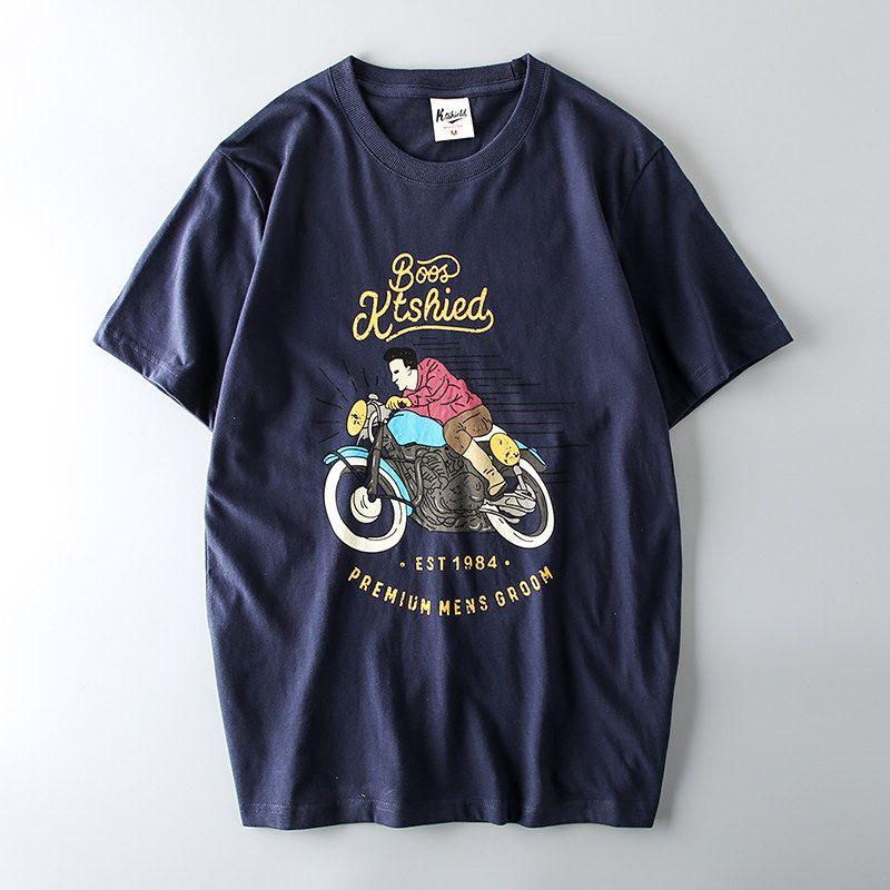 Export Tail Single Men's Cut Label Fashion Fashion Brand T-shirt Short Sleeve Hong Kong Style Export American Street Retro Half-Sleeve T-shirt