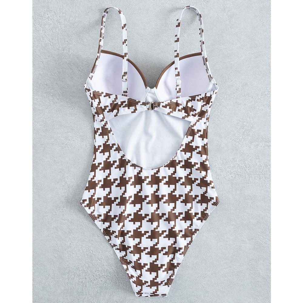 Σέξι στάμπα γυναικεία μαγιό Push UP One Piece μαγιό Monokini εξώπλατο κοίλο καλοκαιρινό μαγιό