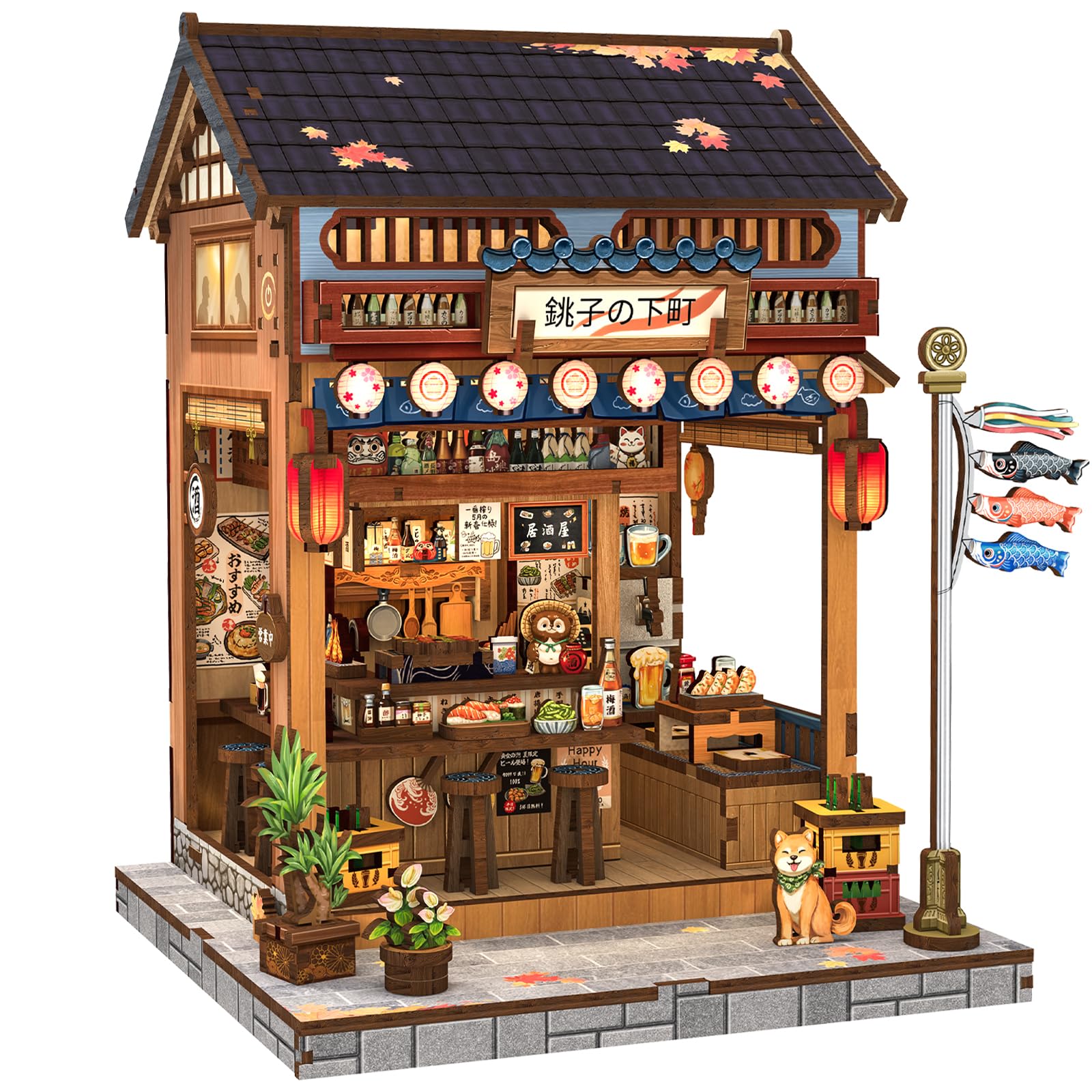 CuteBee Book Nook Dollhouse Miniature House Wooden Puzzle with LED 3D Perfect Gift for Beginners and Middle Schoolers Kit, Kit, Built-in Lights,