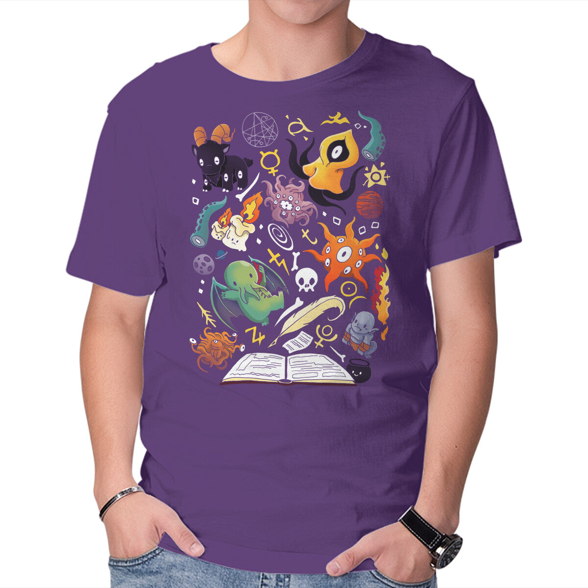 Unisex Crew Neck T-Shirt Demons Graphic Short Sleeve Casual Tee XXL