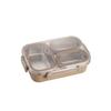 Sealed Stainless Steel Lunch Box Rectangle Rectangle Lunch Box 2/3 Gird Food Storage Box  Outdoor