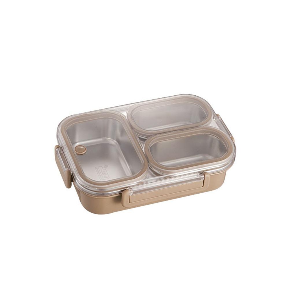 Sealed Stainless Steel Lunch Box Rectangle Rectangle Lunch Box 2/3 Gird Food Storage Box  Outdoor