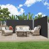 YODOLLA 350x160cm Doppelte ausziehbare Seitenmarkise, Wasserdichter faltbarer Sichtschutz & Raumteiler für Veranda und Terrasse, Grau