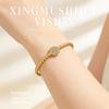 Europe and the United States Hot-selling Round Oil-pressed Diamond-encrusted  Women's Light Luxury High-end Cold Wind Electroplating K