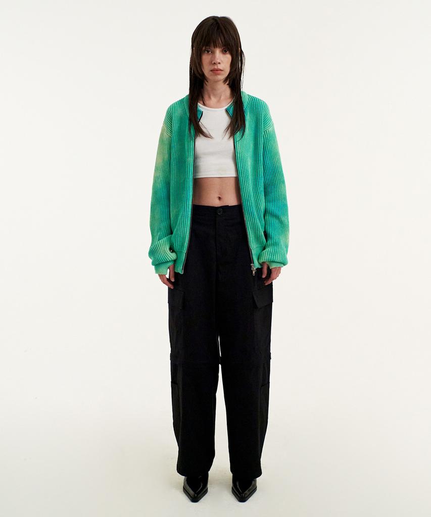 Mmgl Dyeing Zip-Up Cardigan (Aqua Mint)