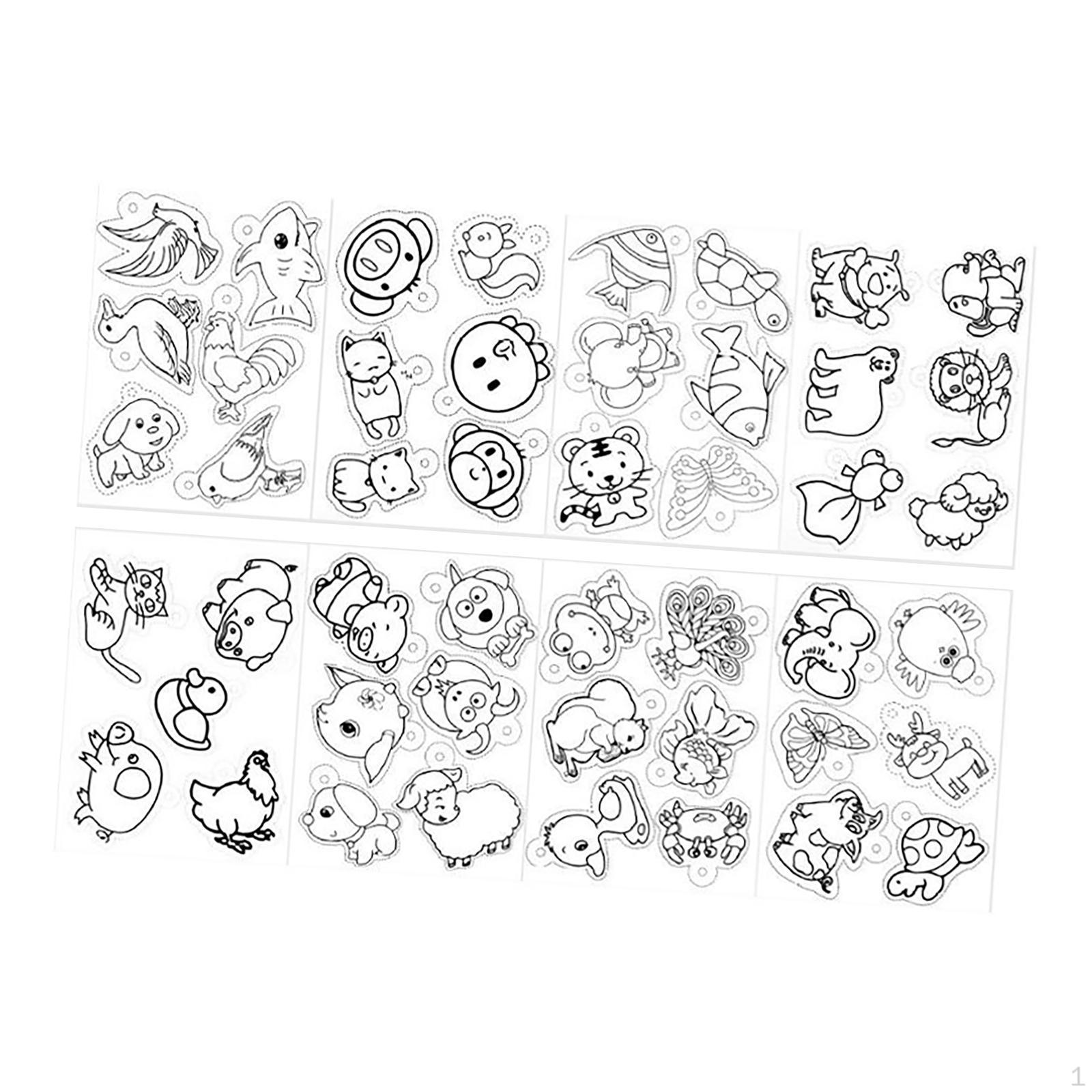 

8 Pieces Shrink with Various Patterns Handmade Craft Accessory Crafts Ornaments s 8 Pieces Animal