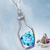 Women Drift Bottle Pendant Heart Rhinestone Inlaid Necklace Jewelry Gift