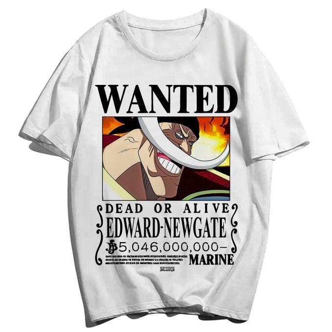 

Summer 2026 One Piece Edward Newgate White Beard Overhang Themed 100 Cotton Print Loose Tshirt for Boys and Girls S