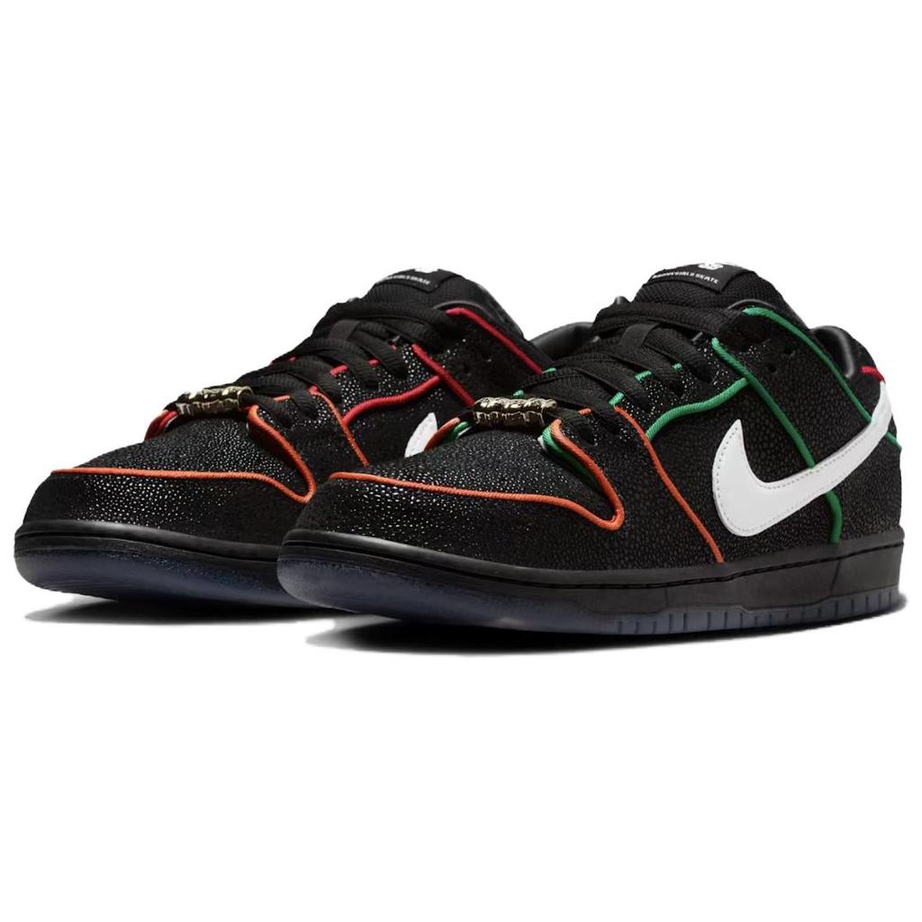 Bronx Girls Skate X Nike Dunk Low SB Mel & Kava Unisex Sneakers Black White Challenge-Red HV1664-001