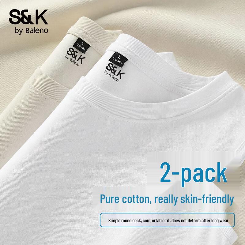 Baleno Men s S&K Pure Cotton Sleeveless Vest 2-Pack 3XL