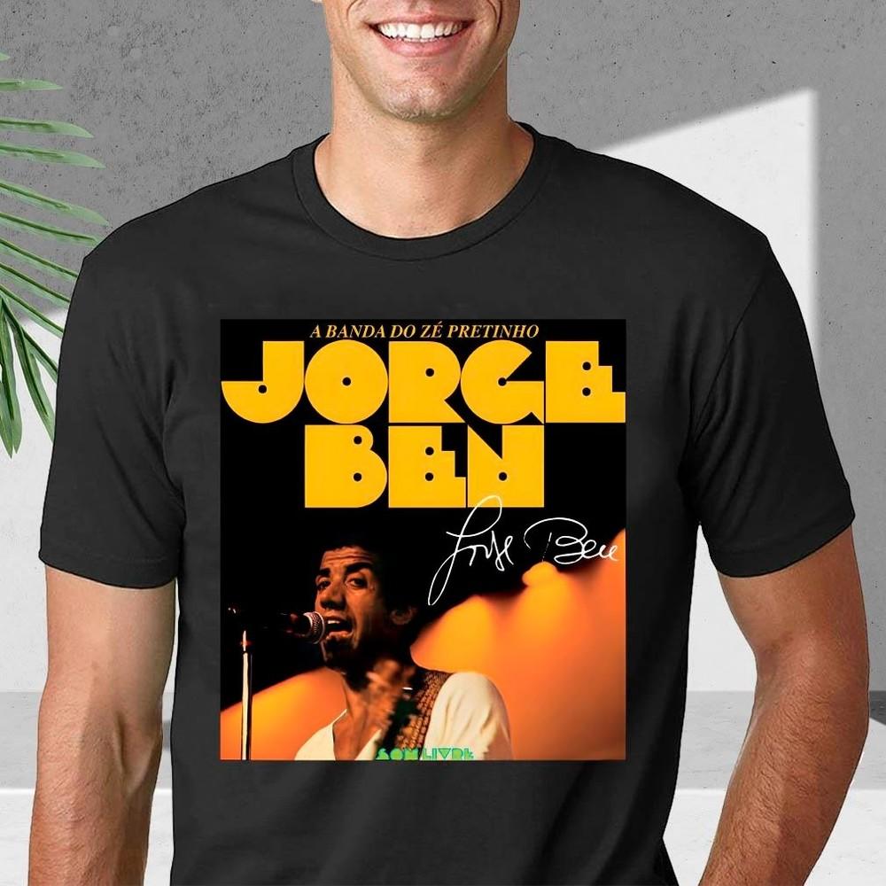 Унисекс Черная Футболка с Подписью Jorge Ben Jor S-3XL Q8734 Унисекс Футболка M