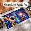 Soccer Theme Crystal Velvet Floor Rug Personalized Custom Name Text Warm Carpet Home Decoration