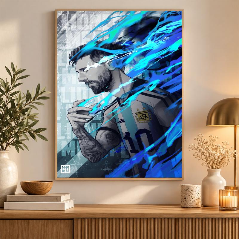 Lionel Messi Diamond Painting Kit 5D Full Drill DIY Diamond Mosaic Wall Art Home Decor