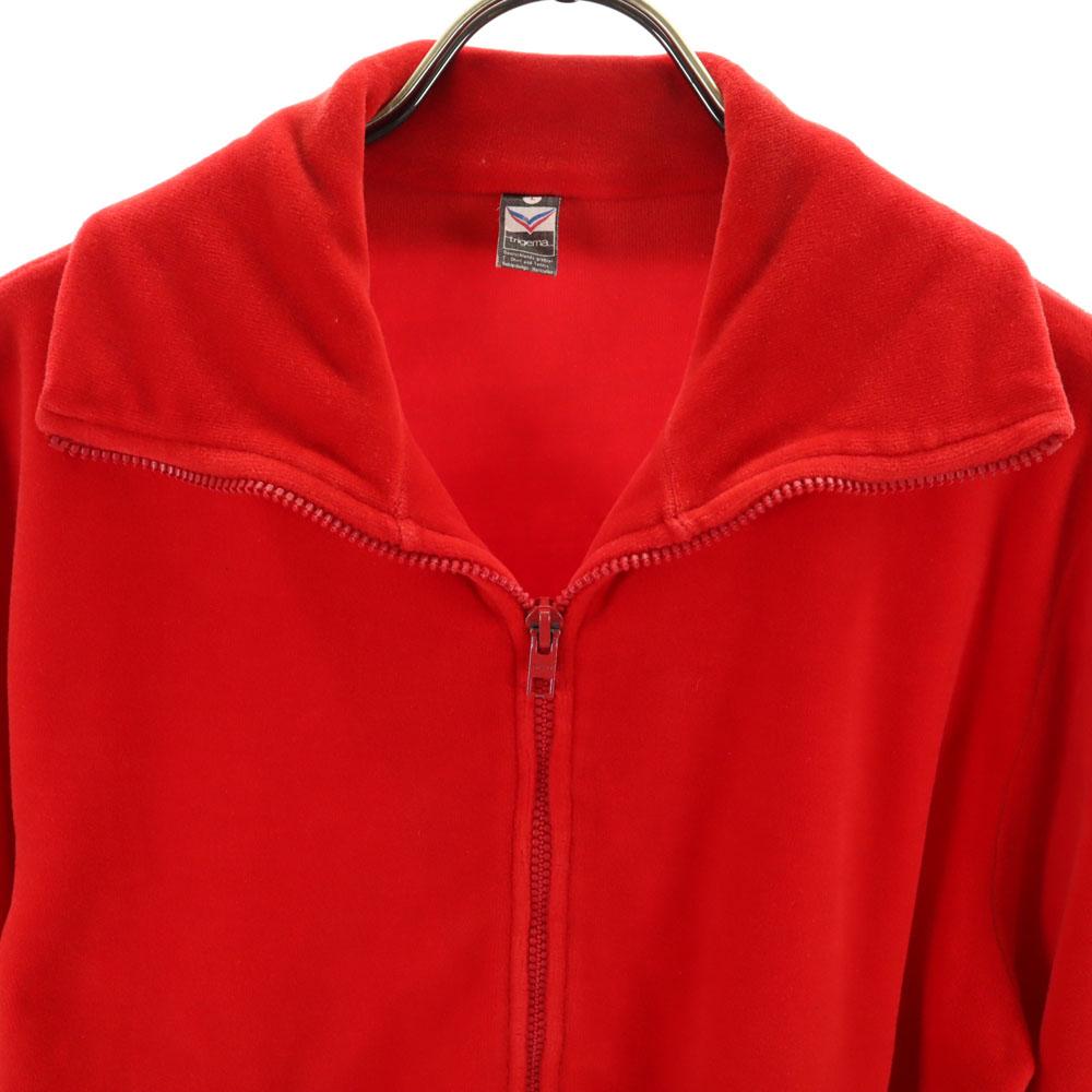 Trigema 80s Vintage Long Sleeve Velor Zip Jacket L Reddish Men's Used