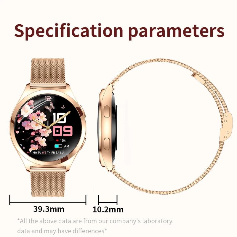 Luxury Smart Watch for Woman Health Monitoring 1.27" Bluetooth Call Custom Dial Women's Bracelet Sports Health Monitor Smartwatch Ladies Gift