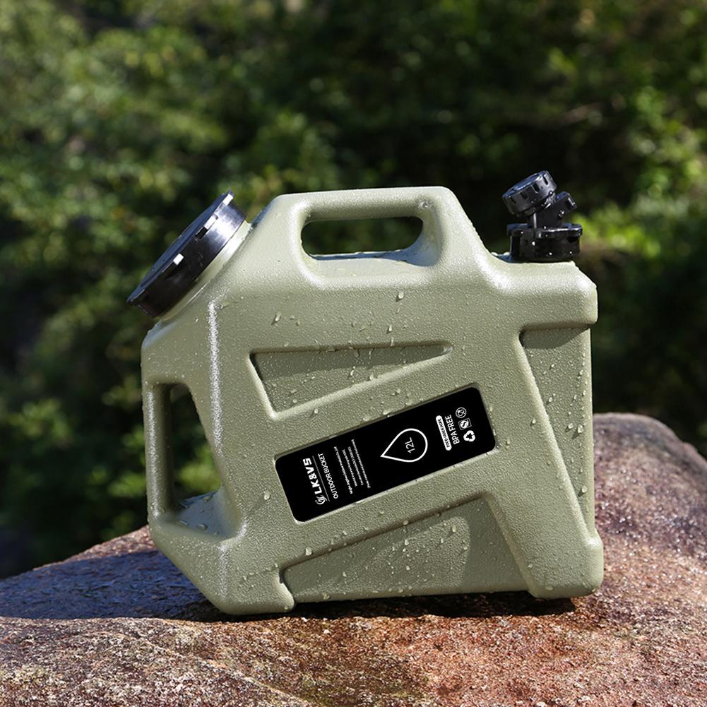 12L Outdoor Water Bin Large Capacity Portable Water Carrier with Detachable Faucet No Leakage for Camping Fishing Picnic Hiking