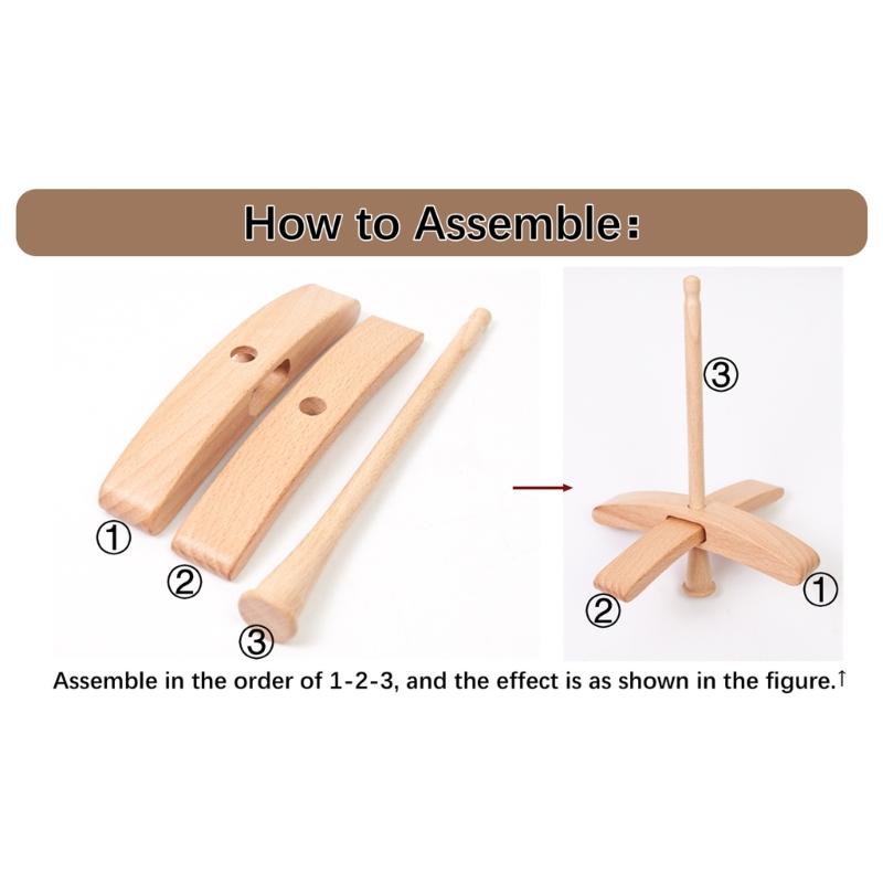 Crosses-Shaped Wooden Turkish Spindle Drop Spindle Crocheting Spinner Tool Sewing Accessories for Yarn Weaving Wool