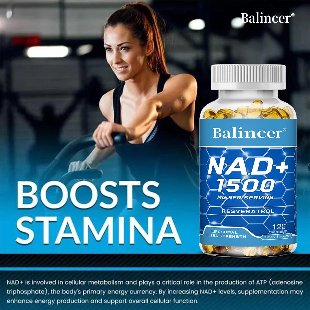 Liposomaal NAD+ 1500mg met Resveratrol, 120 Capsules Voedingssupplement