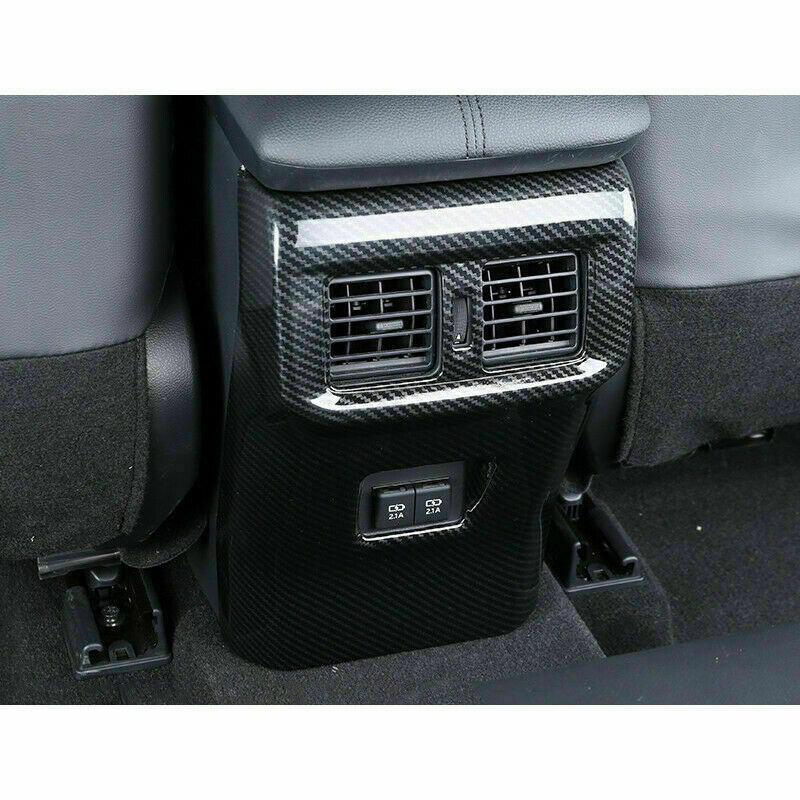 1pc Car Air Vent Cover Trim Carbon Fiber Look Rear Seat ABS Plastic Air Vent Cover Trims For Toyota Rav4 Car Accessories