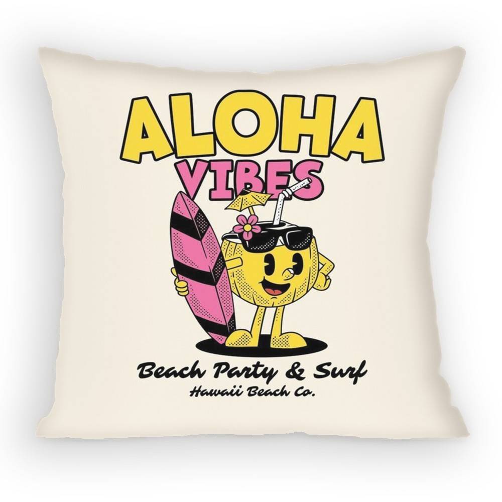 Summer Holiday Cartoon Fruit Beach Surfing Swimming Pillow Case Sofa Living Room for Bedroom Cushion Square Cushion Nap Time