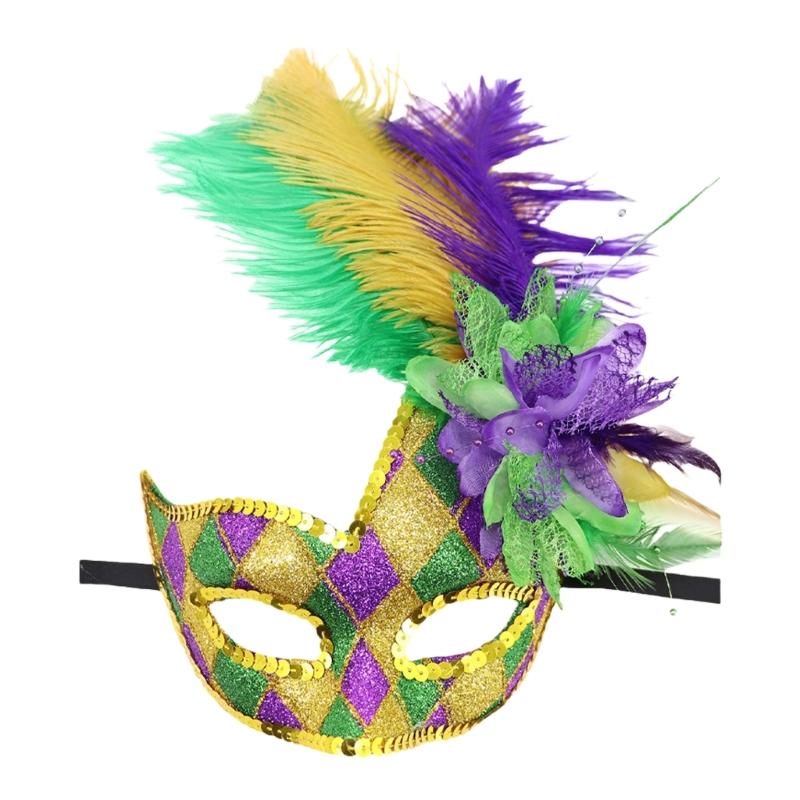 Mardi Gras Masquerade Masks Mardi Gras Party Masks Plastic Texture Festival Masks for Theme Parties and Festival Event