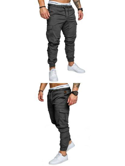Men's Casual Multi-Pocket Workwear Long Pants - Woven Fabric
