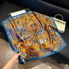 Fashionable Imitation Silk Scarf Set With Retro Waistcoat And Stylish Square Scarf Ideal For Neck Protection
